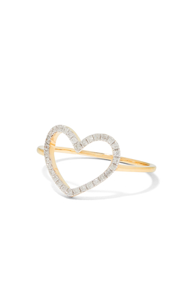 Petit Coeur Ring, 18k Yellow Gold & Diamond